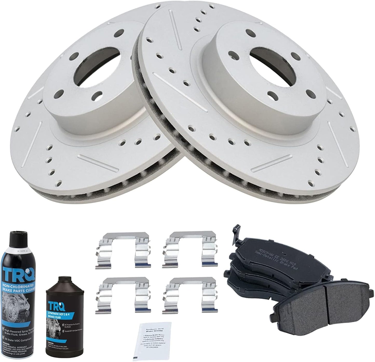 TRQ Front Performance Brake Pad & Rotor Kit for Subaru Vehicles