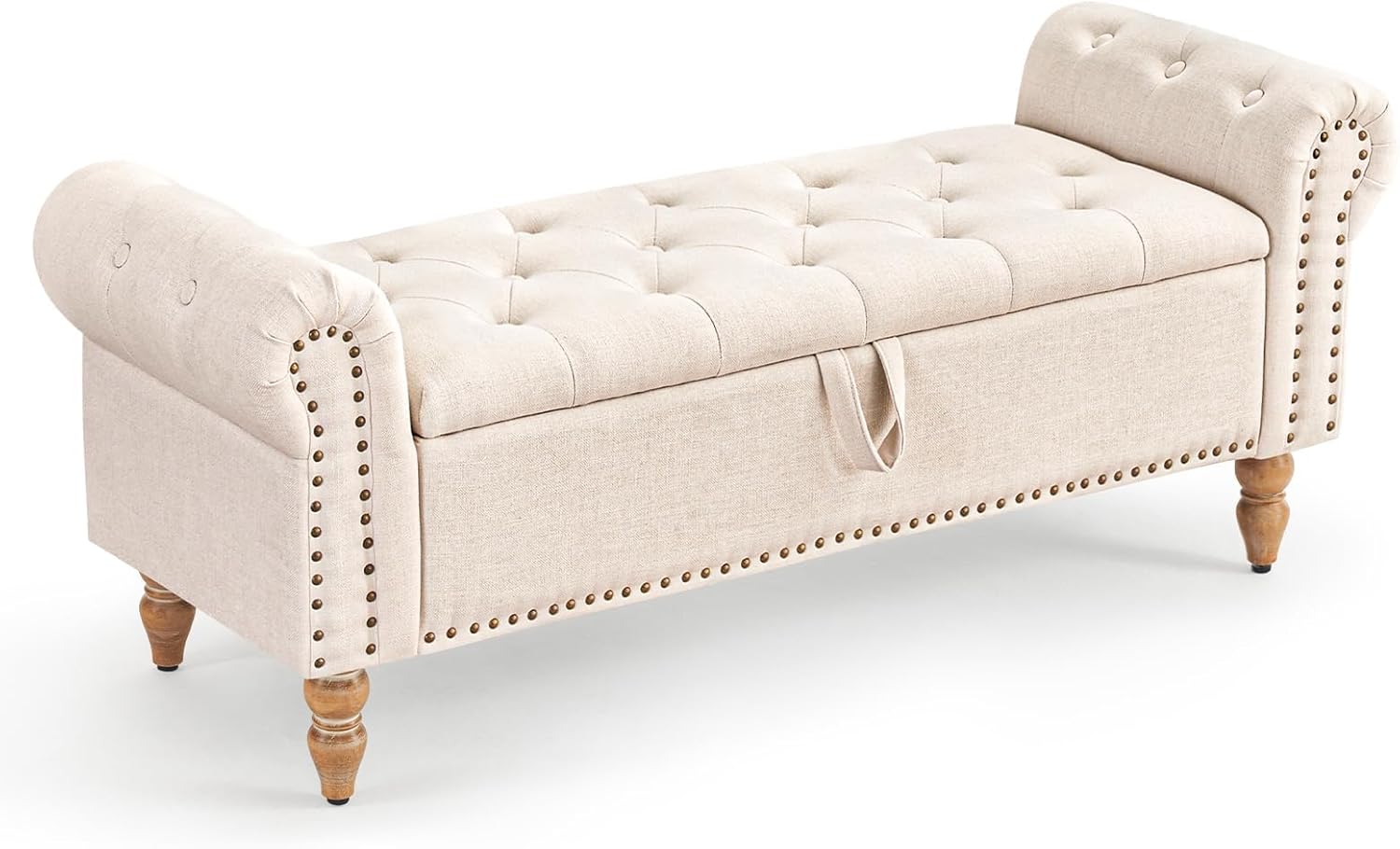 Modern Storage Bench with Button-Tufted Design for Bedroom