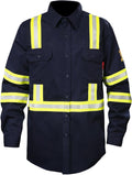 SKSAFETY 7oz FR Shirts for Men - Hi Vis Flame Resistant Longsleeve 360