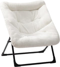 HollyHOME X-Large Saucer Chair - Oversized Foldable Faux-Fur Seat