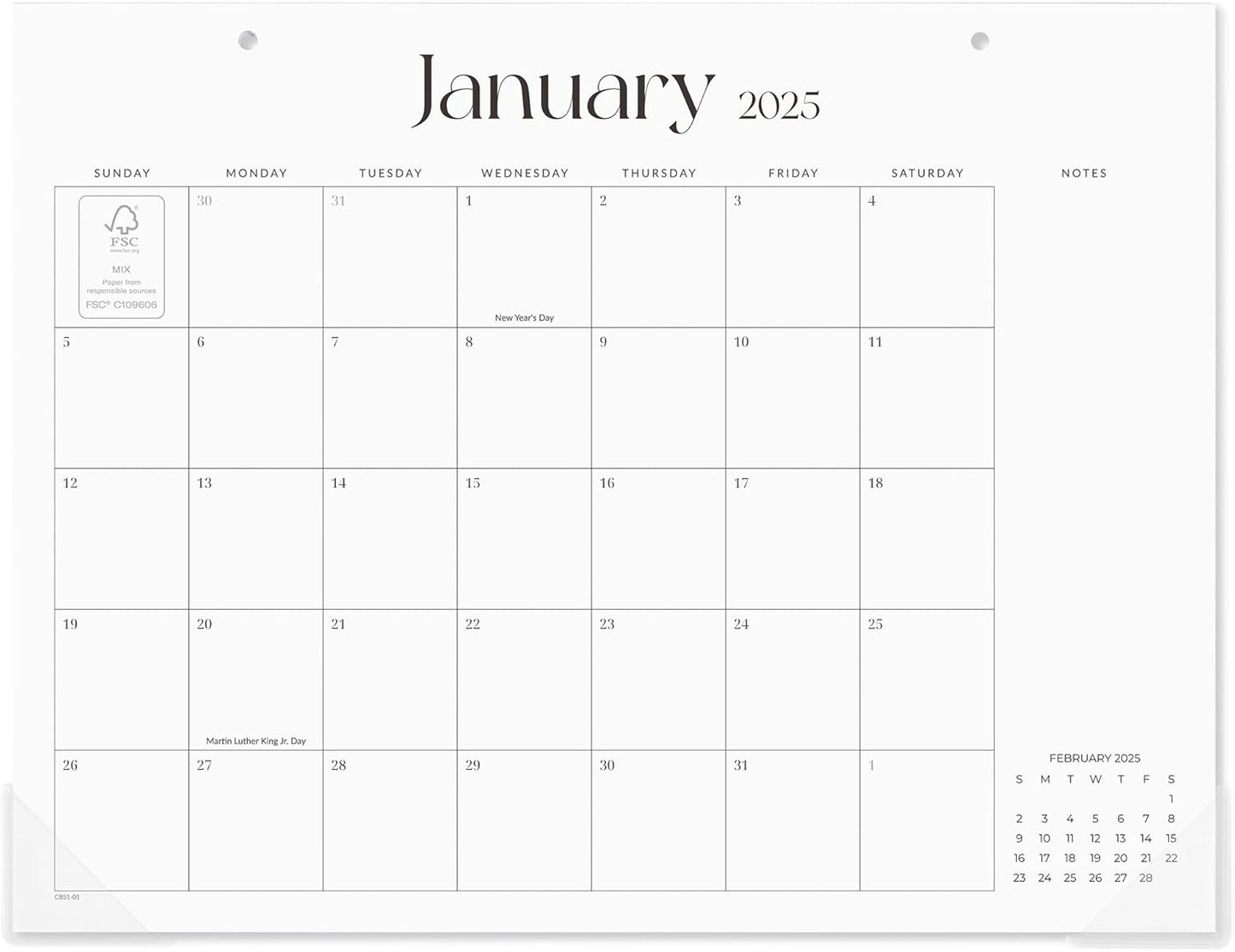 Cabbrix 2025-2026 Desk Calendar 15x12 - Organize with Style