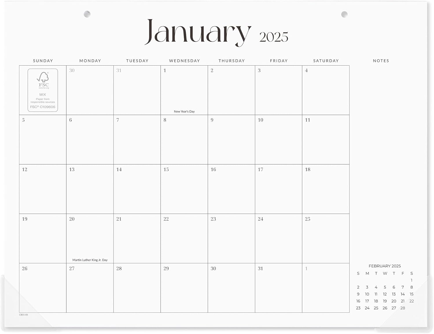 Cabbrix 2025-2026 Desk Calendar 15x12 - Organize with Style