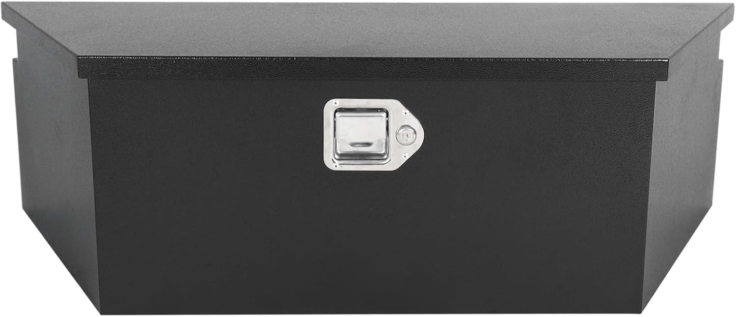 39in Tongue Truck Box Black Heavy Duty Steel Storage Organizer