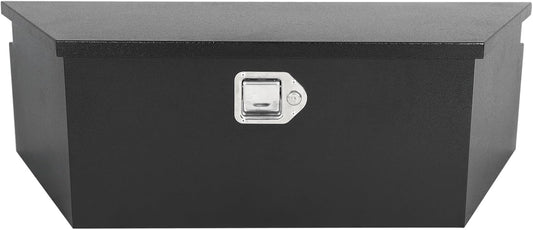 39in Tongue Truck Box Black Heavy Duty Steel Storage Organizer