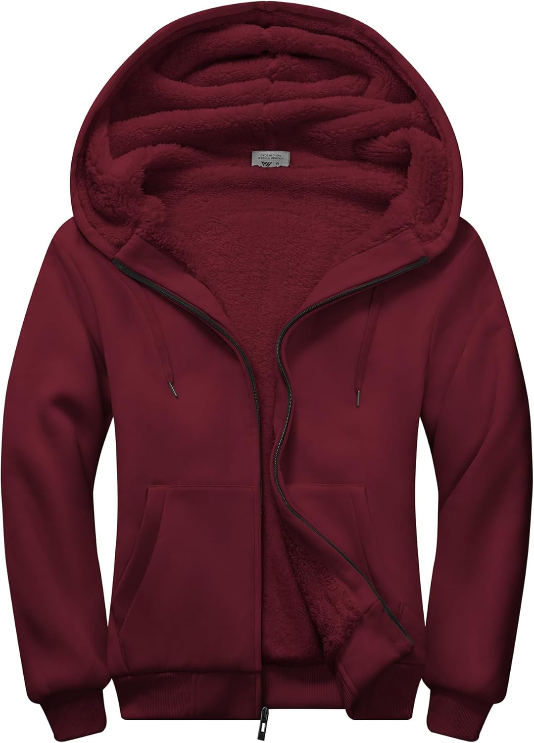 SWISSWELL Men Zip Up Hoodies Sherpa Lined Heavyweight Jacket