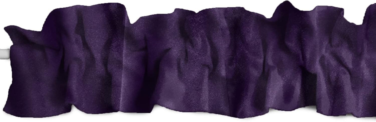 Shiny Satin Sleeve Topper Window Valance for Home Decor