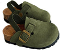 Kids Suede Clogs for Toddlers - Adjustable Cork Buckle Mules