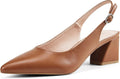 Women's Slingback Closed Toe Chunky Low Heel Pumps - 2.36in