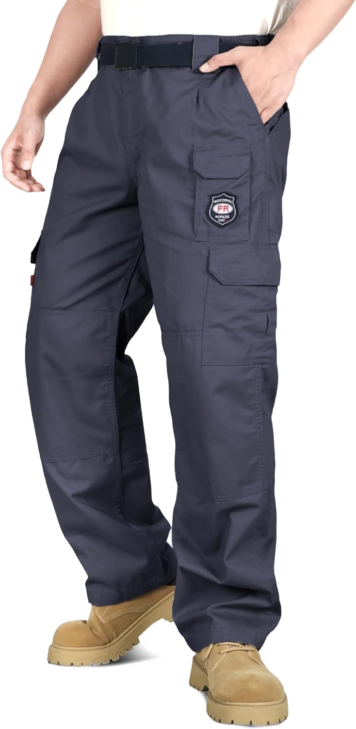 BOCOMAL Men's FR Cargo Pants for Safety and Comfort at Work