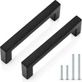 Black Cabinet Handles 3-3/4 in Hole Centers - Modern Matte Pulls