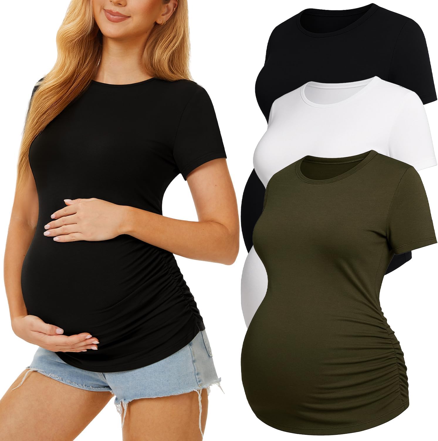 3 Pack Womens Maternity Shirts for Comfort and Style