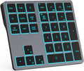 Bluetooth Numeric Keypad with USB Wireless - Dual Mode Backlit Number