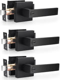 Probrico Heavy Duty Flat Black Door Handle Square Privacy Levers