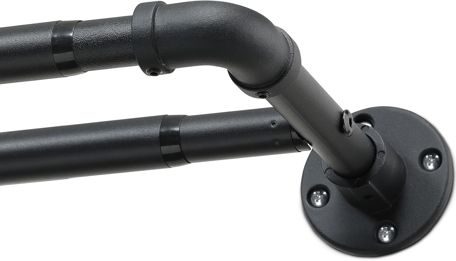 Industrial Double Curtain Rod Set - Dual Blackout Capable