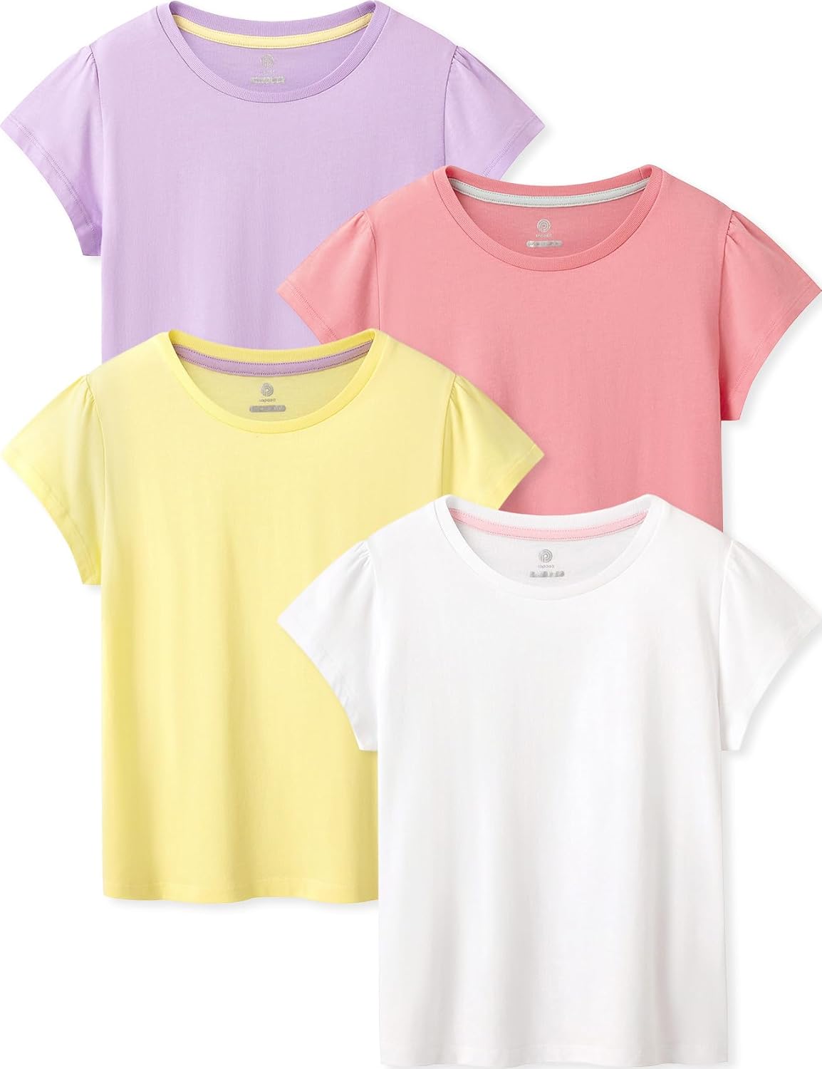LAPASA Kids T-Shirts Short Sleeve 4 Pack for All Seasons