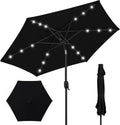 Outdoor Solar Market Table Patio Umbrella 7.5ft - LED & Crank Tilt