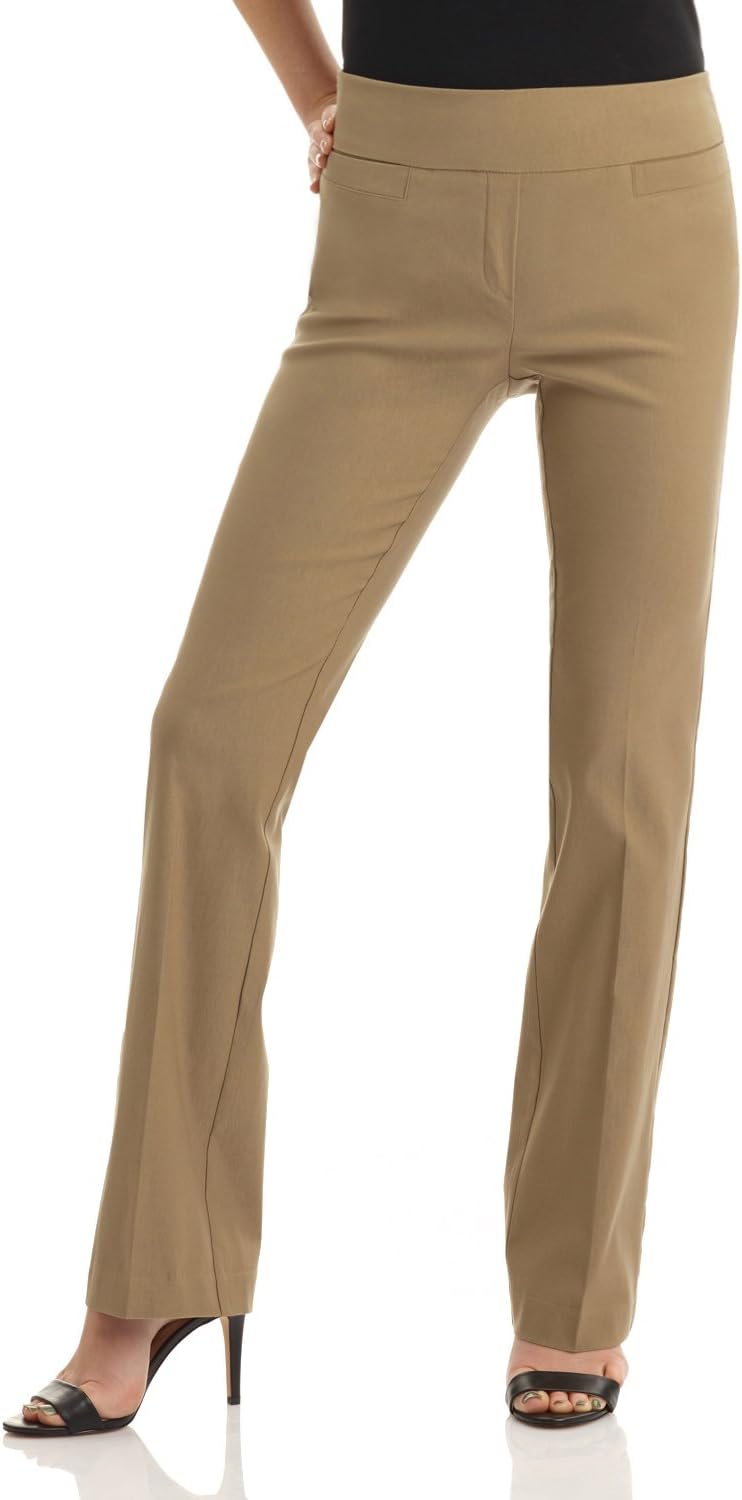 Rekucci Womens Comfort Stretchy Bootcut Pull-On Office Pant