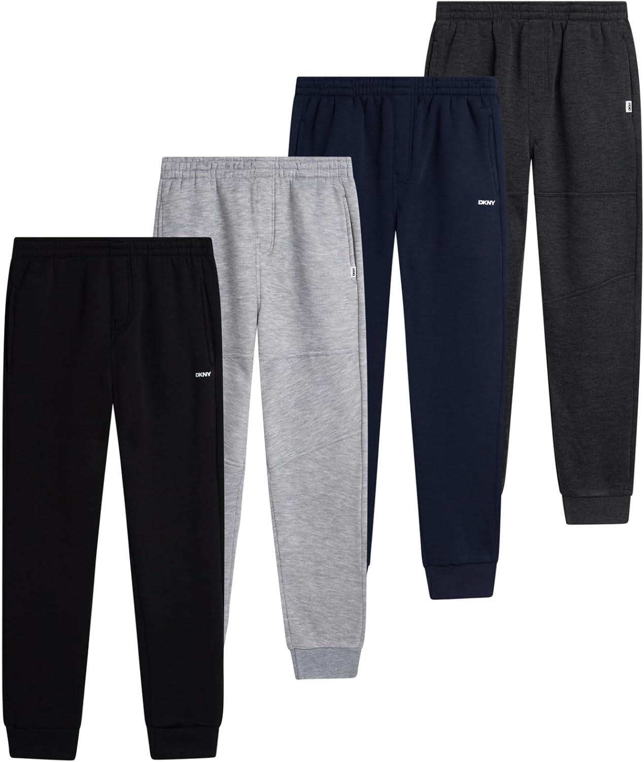 DKNY Boys Sweatpants - 4 Pack Soft Performance Fleece Joggers