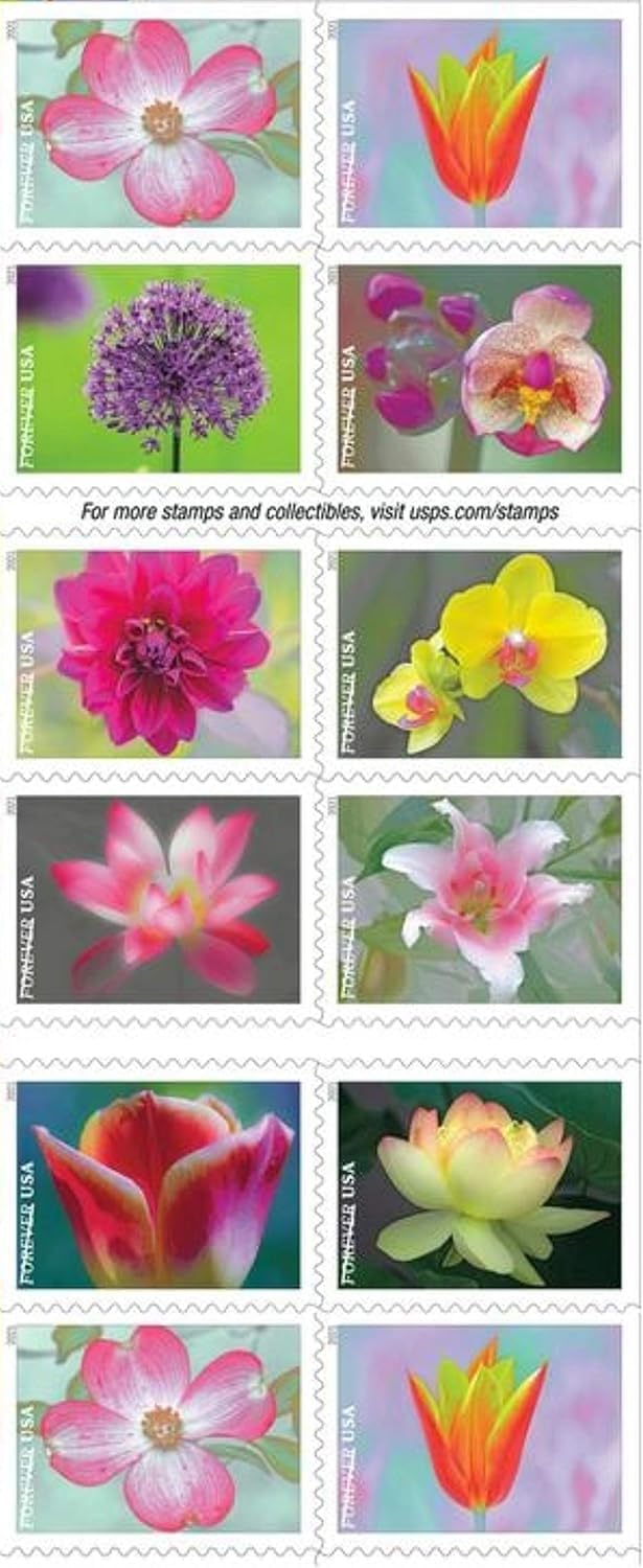 USPS Garden Beauty Forever Postage Stamps for Celebrations