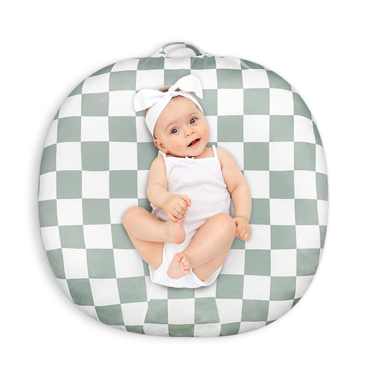 Ultra Soft Green Checkerboard Baby Lounger Cover