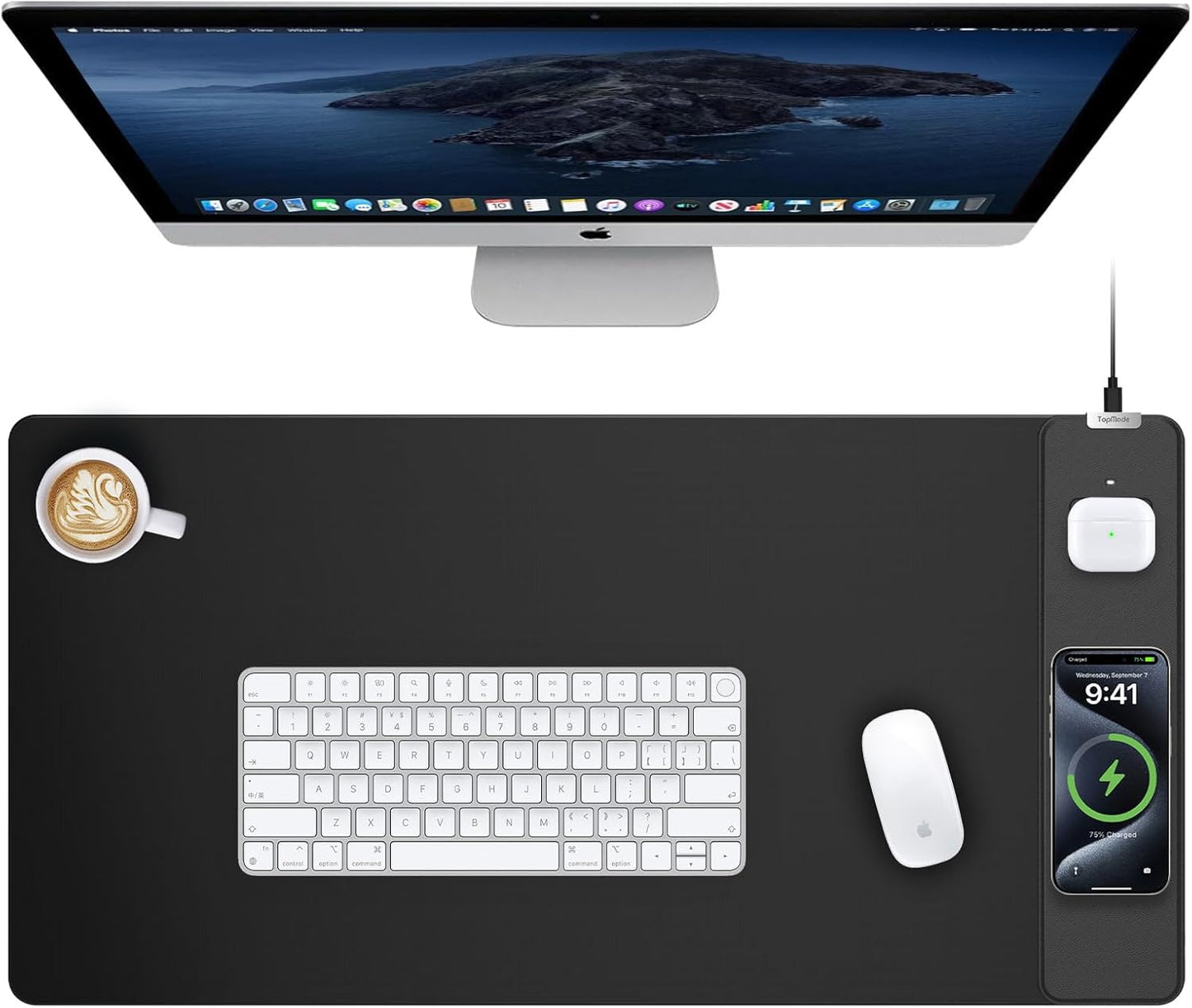 TopMade Wireless Charging Mouse Pad with Ultra-Smooth Surface