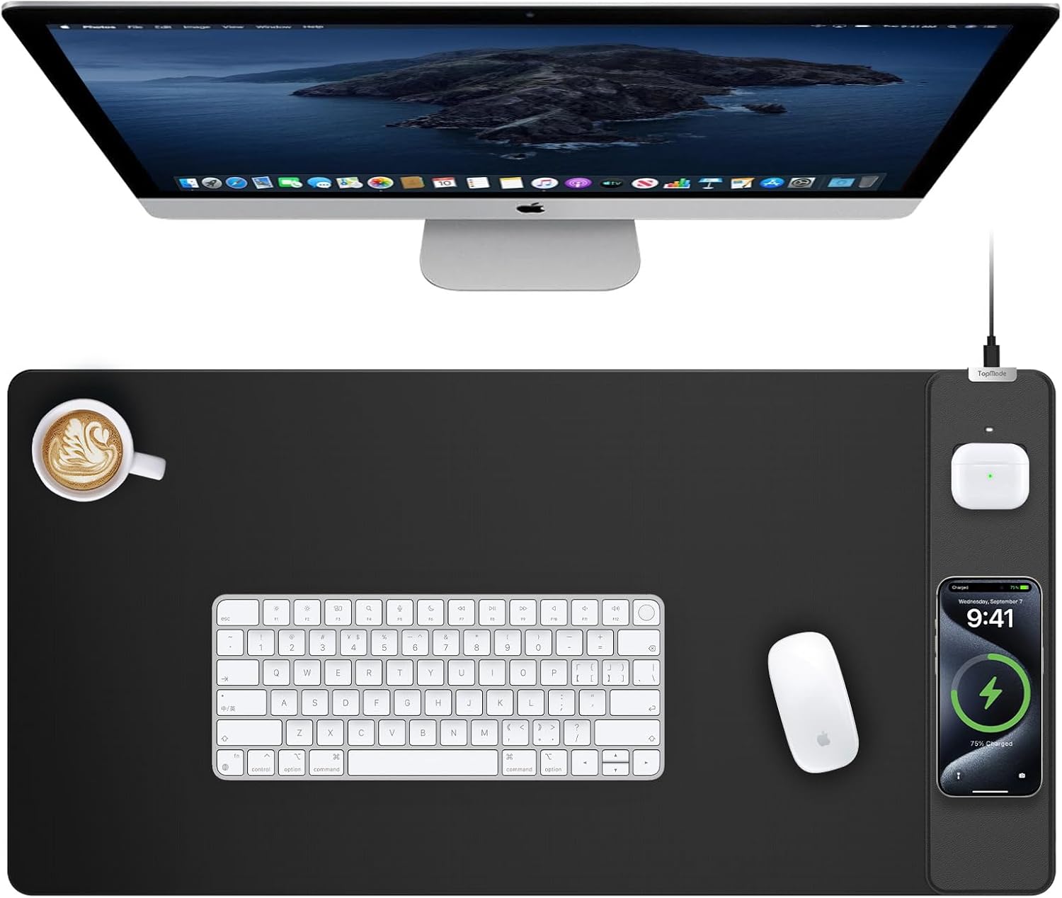 TopMade Wireless Charging Mouse Pad with Ultra-Smooth Surface