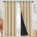 100% Blackout Curtains 52 x 96 in - Thermal Insulated Room Darkening