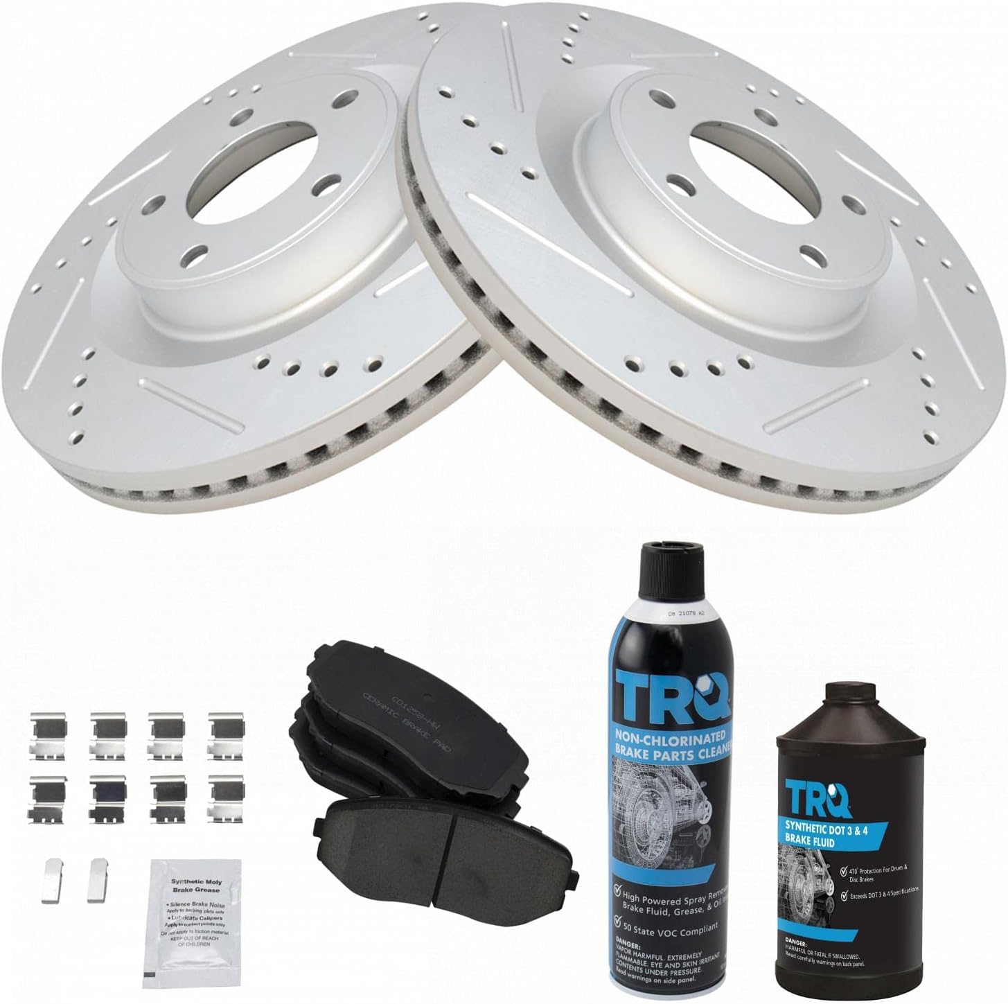 TRQ Front Performance Brake Pad & Rotor Kit for Ford Edge