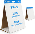 Tabletop Sticky Easel Pad and Dry Erase Board 2-in-1 - Portable 2-Pack