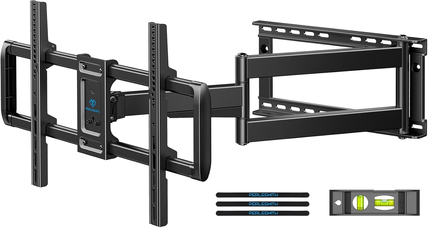 PERLESMITH Long Arm TV Wall Mount - Full Motion 37-75 TVs, 27.36 Extension Arm, Swivel&Tilt - Max 110lbs