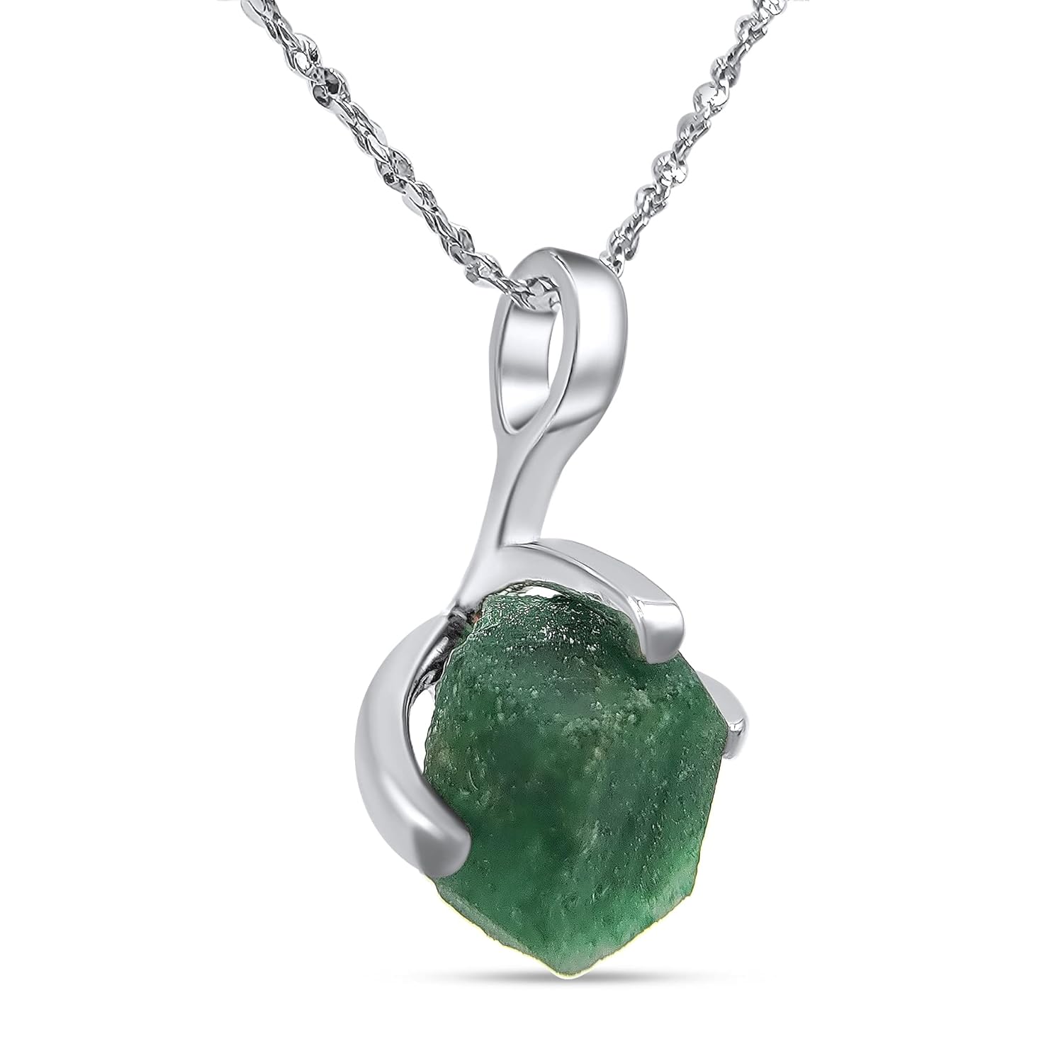 Natural Raw Aventurine Gemstone Pendant Chain Necklace Gift