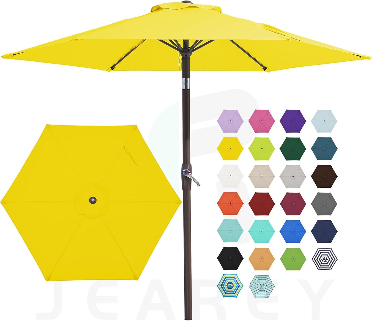 JEAREY 7.5FT Patio Umbrella for Garden, Deck, and Pool
