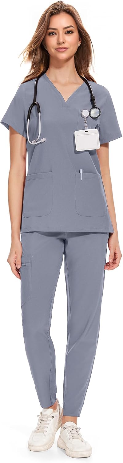 COZYFIT Medical Scrubs for Women with 8 Pockets & Comfort