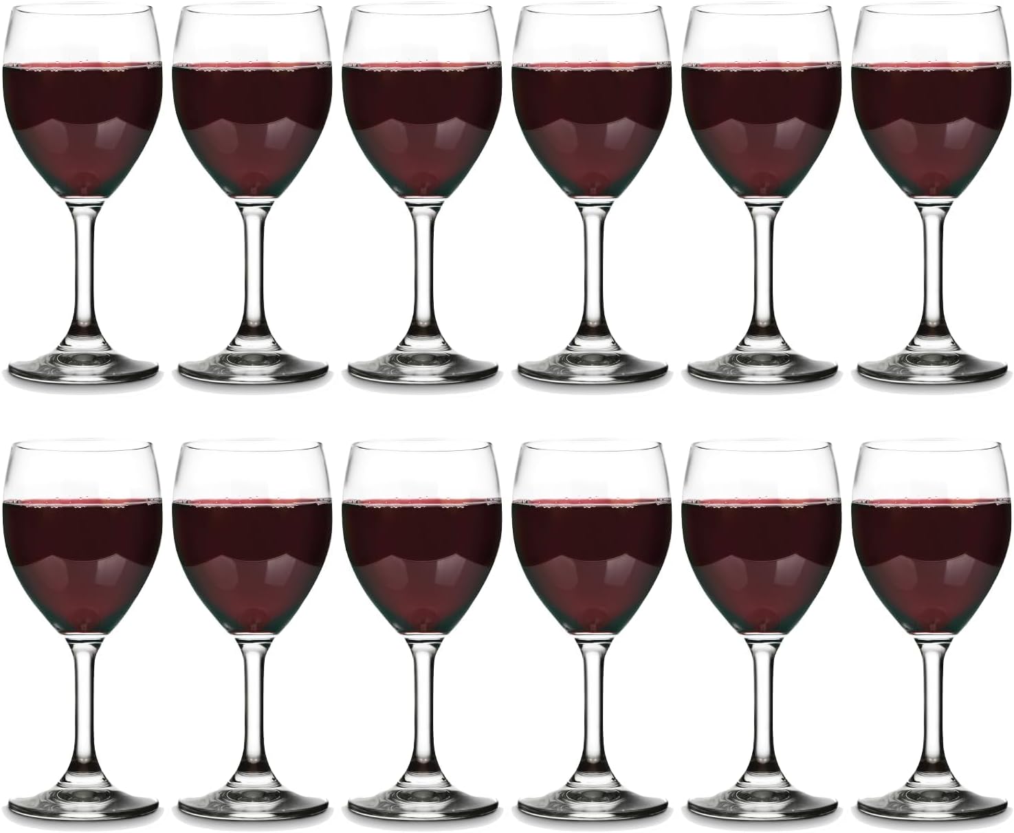 Vikko 8.5 Ounce Glass Wine Glasses Set of 12 for Any Drink
