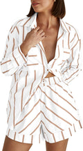 Tankaneo Womens Striped 2 Piece Lounge Set - Comfortable Summer Match
