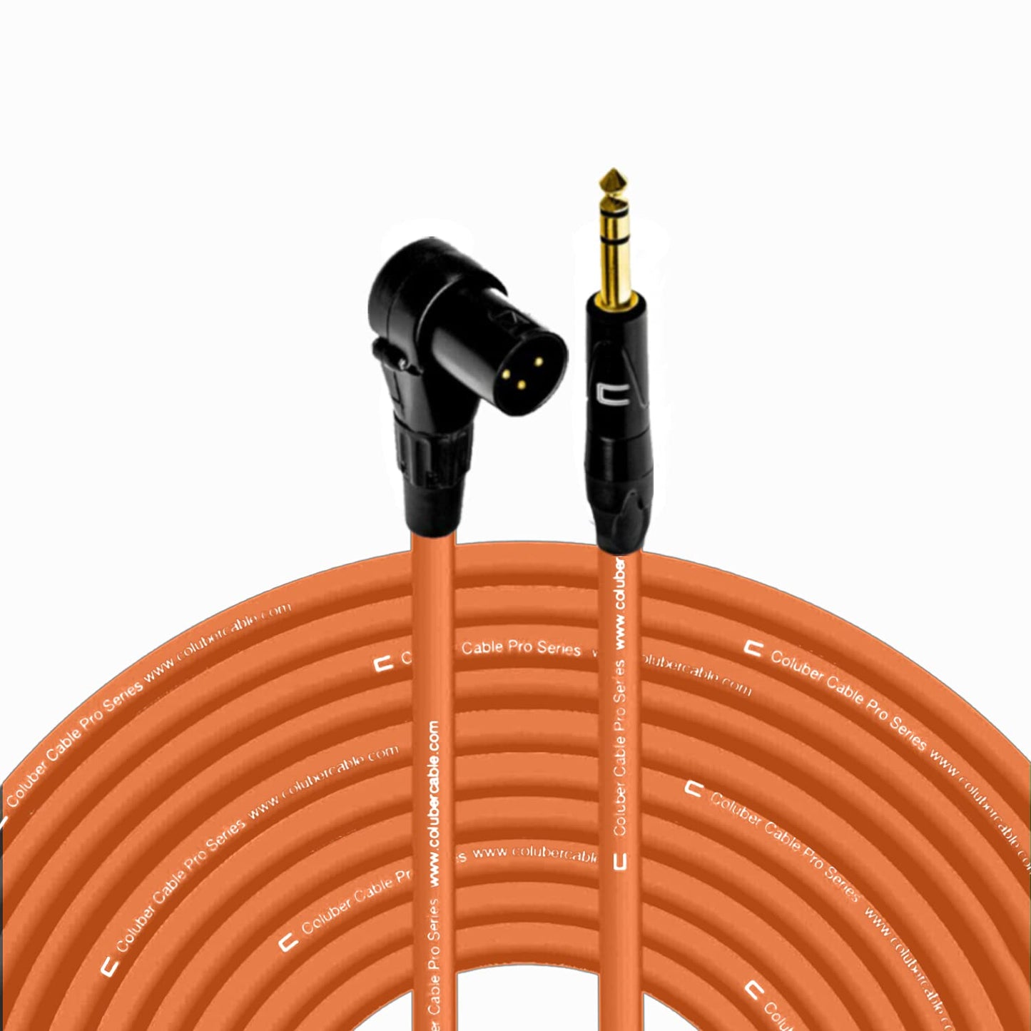 COLUBER CABLE Right Angle XLR Male to 1/4 TRS Male - 100 Feet