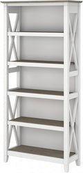 Tall 5 Shelf Bookcase - Modern Farmhouse Large Bookshelf