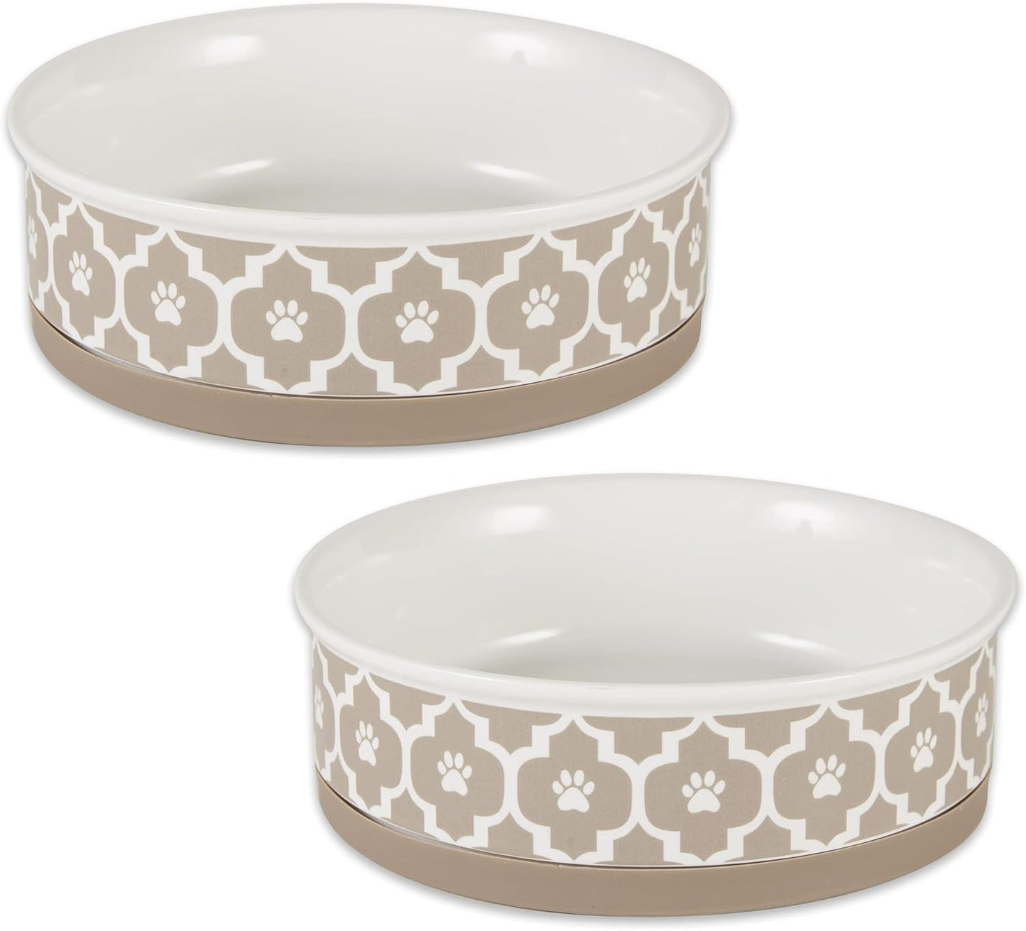 Bone Dry Lattice Collection Pet Bowl Set for Cats and Dogs