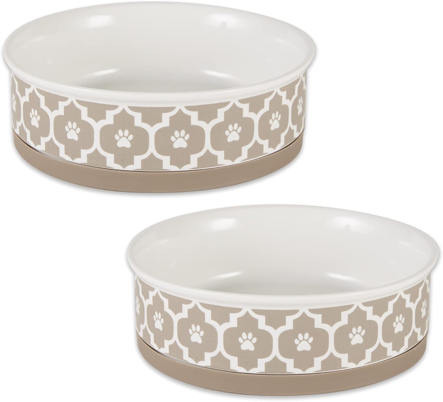 Bone Dry Lattice Collection Pet Bowl Set for Cats and Dogs