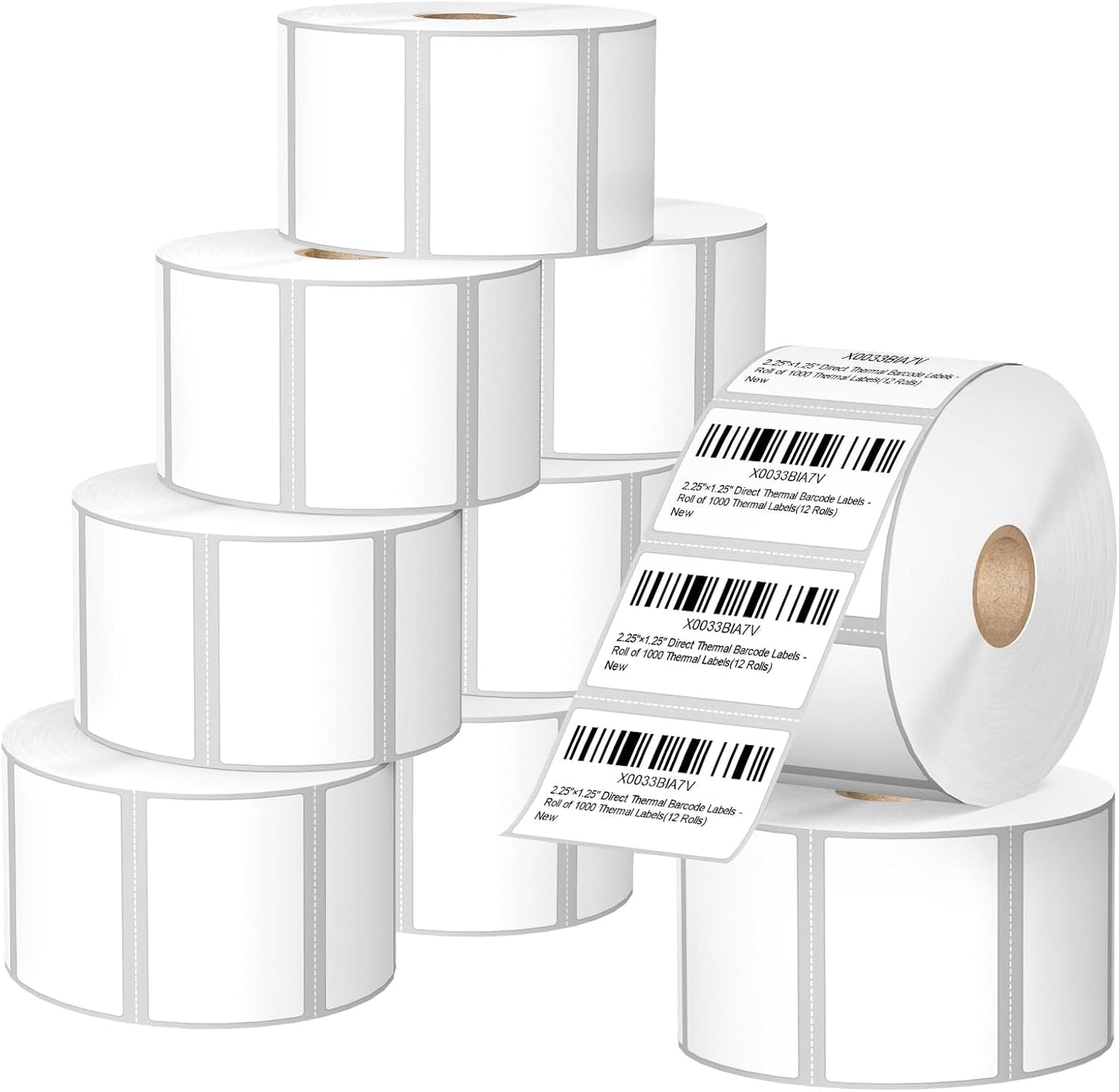 12 Rolls of 2.25in x 1.25in Thermal Printer Labels for Shipping