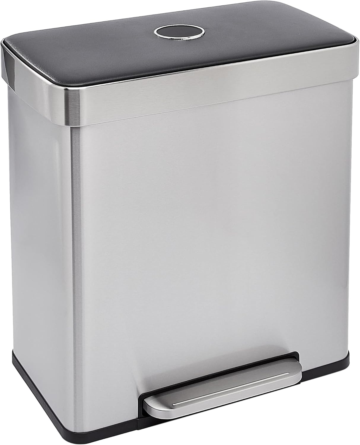 Dual Compartment Recycling Trash Can with Soft-Close Lid