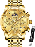 OLEVS Watch for Men Diamond Business Dress Analog Quartz - Gentlemen