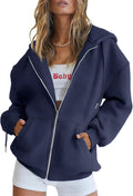 Trendy Queen Womens Zip Up Hoodies Oversized Sweatshirts - Cozy Fit