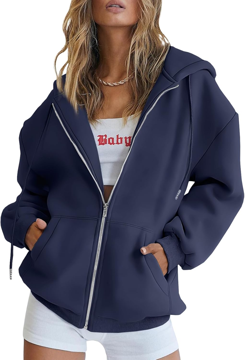 Trendy Queen Womens Zip Up Hoodies for Fall and Winter Fashion
