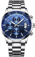 CRRJU Men's Stainless Steel Chronograph Watch - Classic Date
