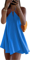 SOLY HUX Women's Halter Neck Mini Dress for Summer Fun