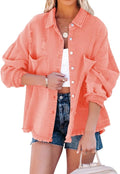 EVALESS Distressed Frayed Jean Jacket for Women - Lightweight Stretch