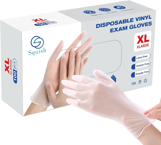 100 Squish Disposable Gloves for Clean & Safe Food Handling