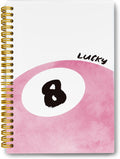 LiTiu Pink 8 Ball Coquette Spiral Notebook - Preppy Girly Hardcover