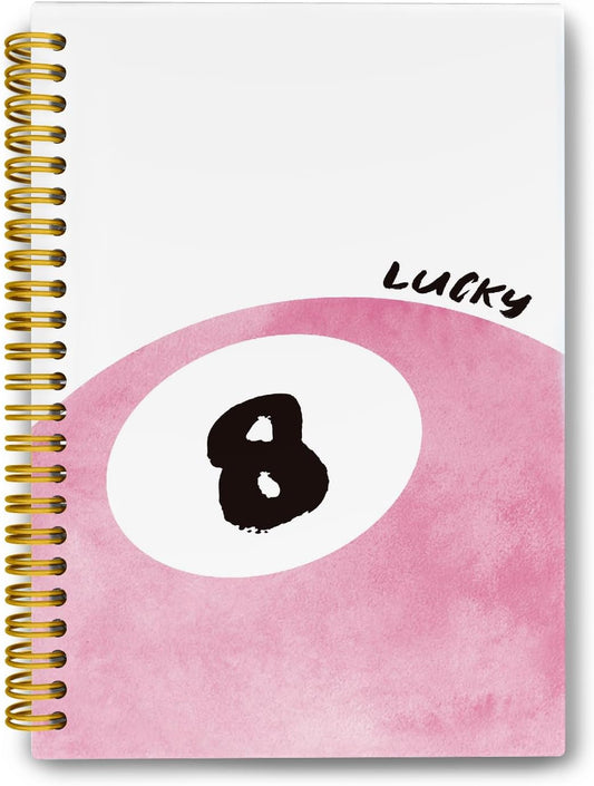 Pink 8 Ball Coquette Spiral Notebook: Trendy Girly Style, 80 Sheets, 5.8x8.3